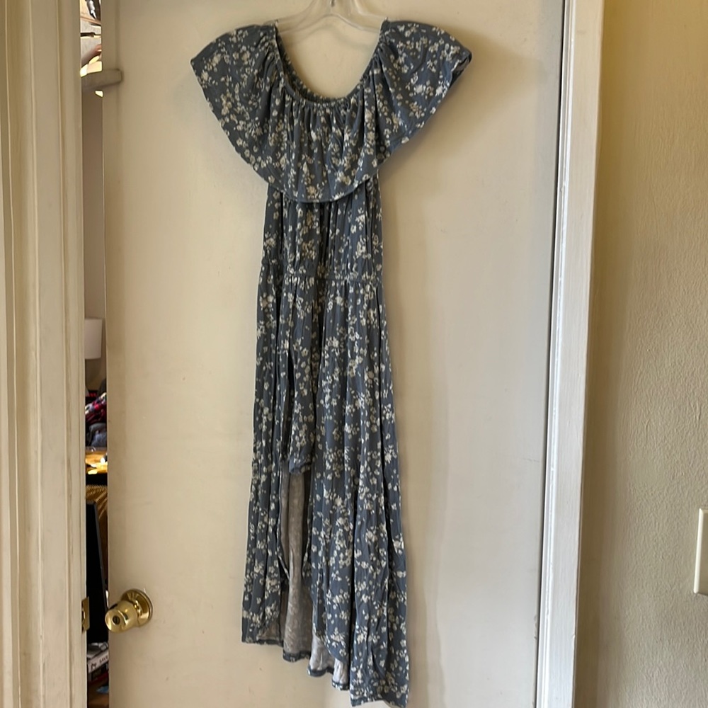 Art Class Girls Slip on Sleeveless Flowered hi-Lo Dress Size L (7-8) w/ shorts